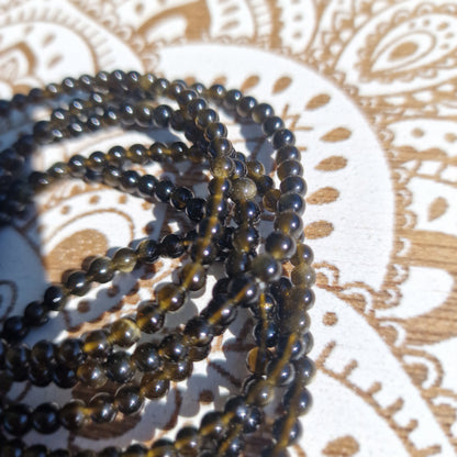 Pulsera de Obsidiana Dorada ~ Protección y Poder Interior ~ 4 y 6 mm