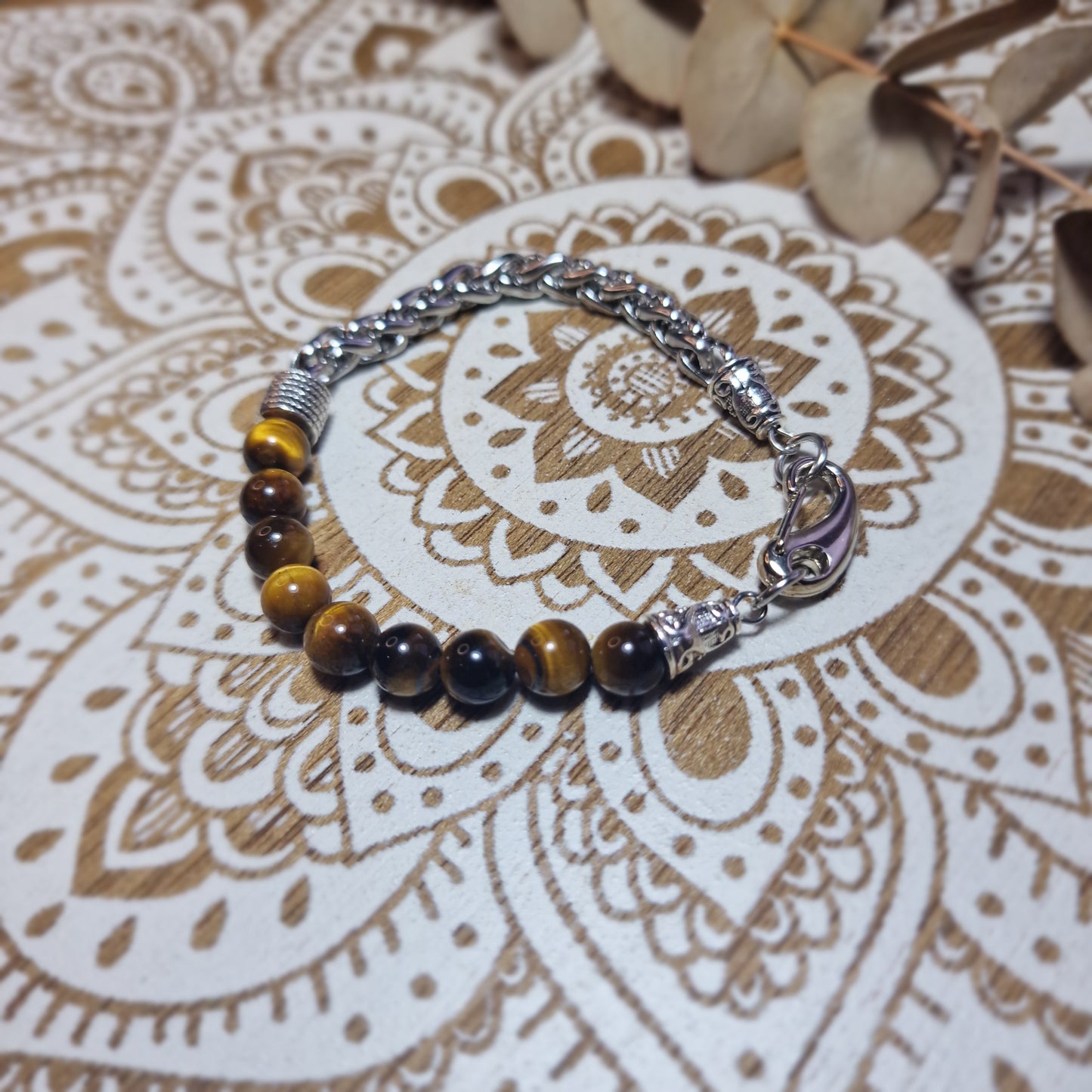 Pulsera de Hombre de Ojo de Tigre – Protección y Fuerza Interior