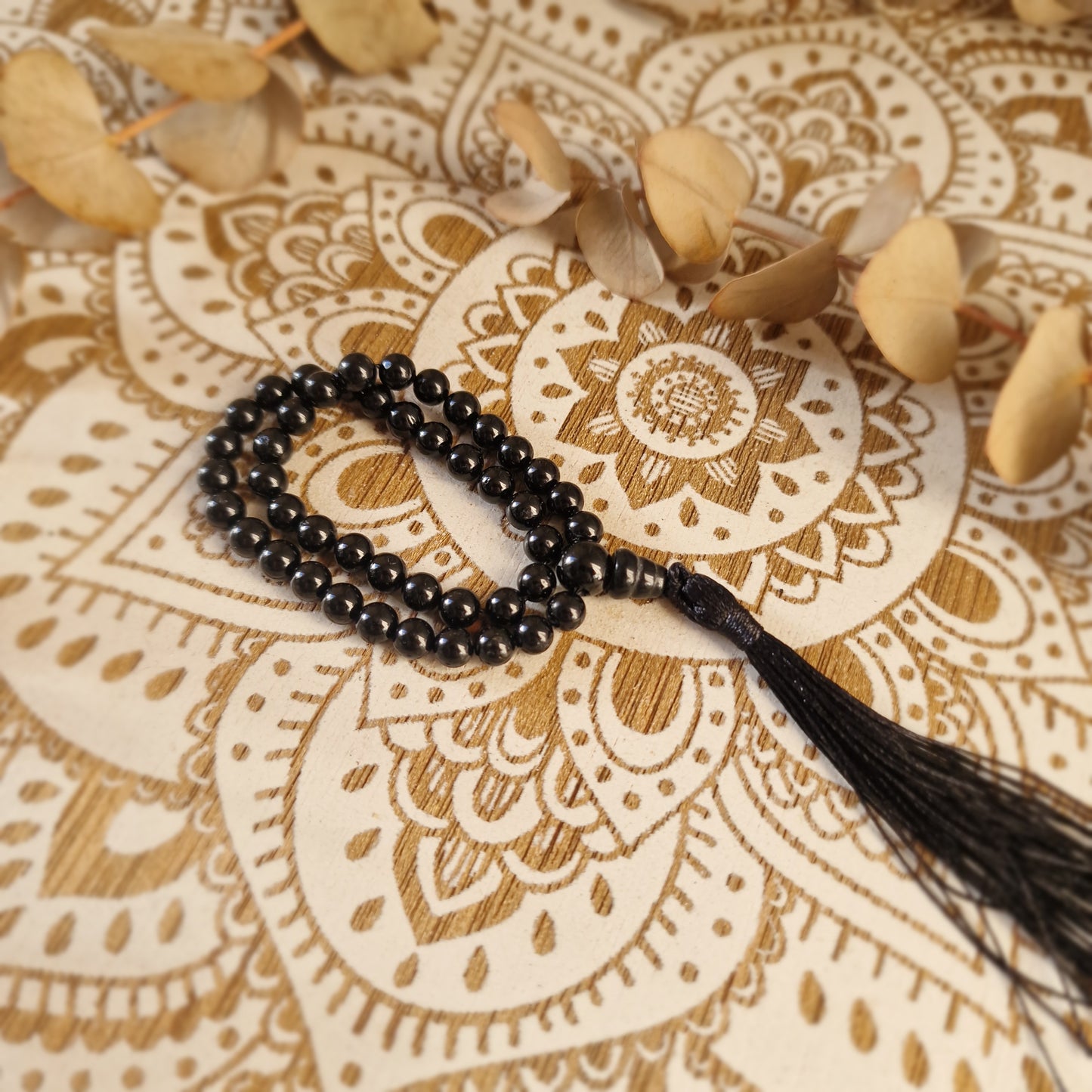 Japa Mala de Turmalina 45 ~ Protección y Enraizamiento