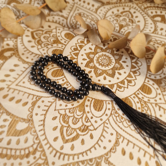 Japa Mala de Turmalina 45 ~ Protección y Enraizamiento