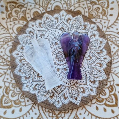 Ángel de Amatista, Selenita, Cuarzo Rosa o Angelita ~ Protección y guía espiritual