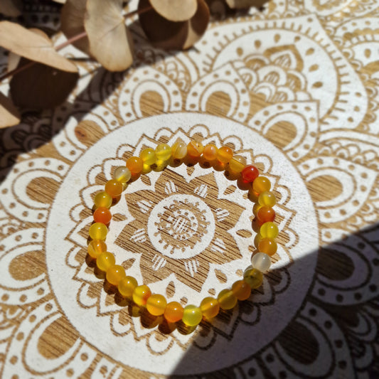 Pulsera de Ágata Naranja ~  Vitalidad y Estabilidad Emocional ~ 6 mm