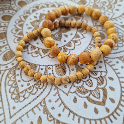 Pulsera de Palo Santo 6 y 10 mm.(Talla L) Madera sagrada