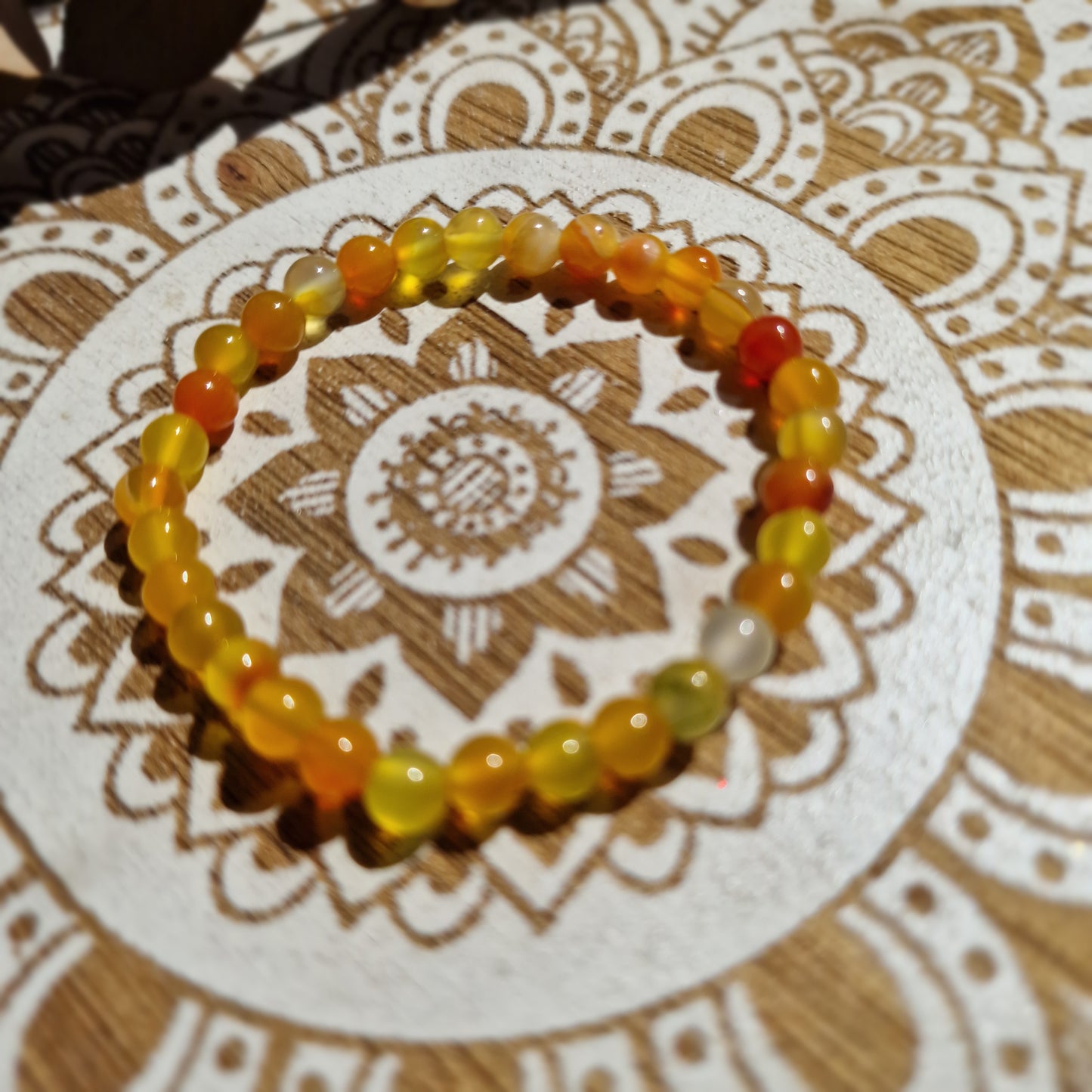 Pulsera de Ágata Naranja ~  Vitalidad y Estabilidad Emocional ~ 6 mm