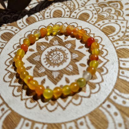 Pulsera de Ágata Naranja ~  Vitalidad y Estabilidad Emocional ~ 6 mm