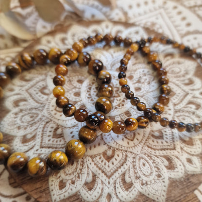 Pulsera Ojo de tigre ~  Fuerza, Protección y Confianza ~ 4, 6 y 8 mm