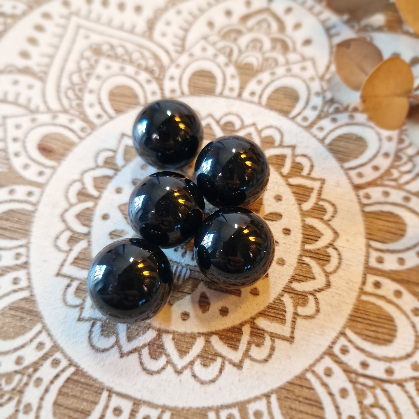 Pequeñas Esferas de Ágata negra ~ Protección y Estabilidad