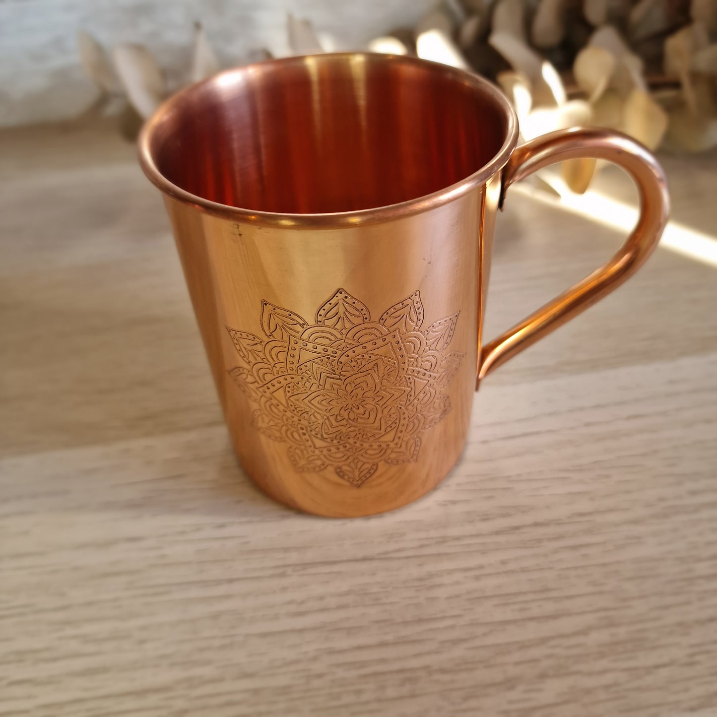 Taza Ayurveda de Cobre con Mandala – Equilibrio y tradición en cada sorbo ✨