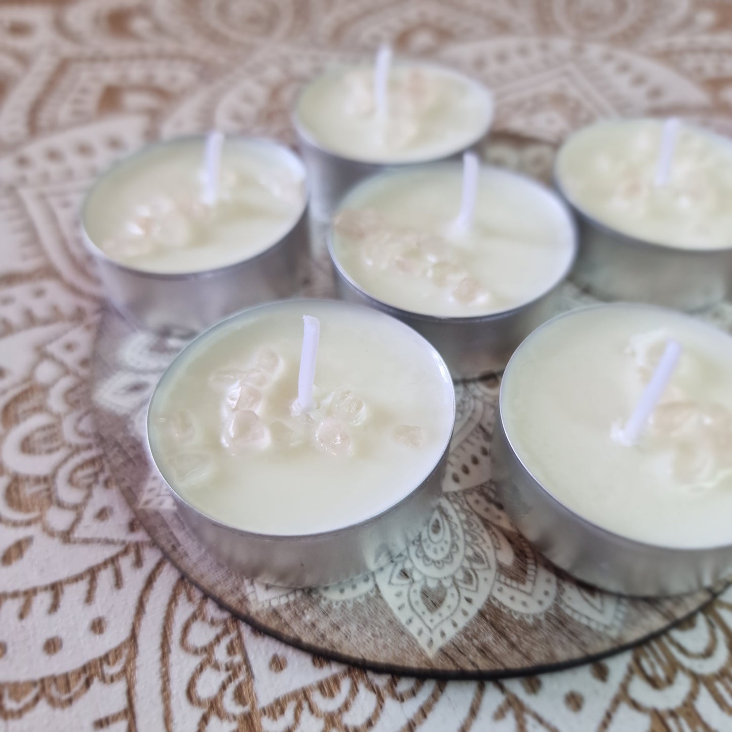 Velas de soja de Jazmín y Cuarzo  Rosa ~ Amor y Armonía Interior