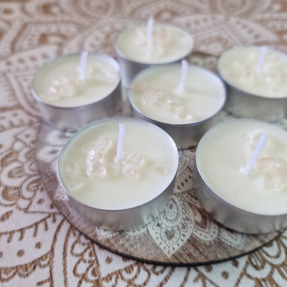 Velas de soja de Jazmín y Cuarzo  Rosa ~ Amor y Armonía Interior