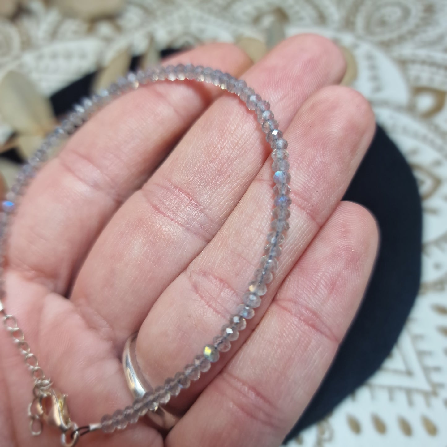 ✨ Pulsera de Labradorita Facetada con Plata de Ley ~ Intuición y Protección Consciente