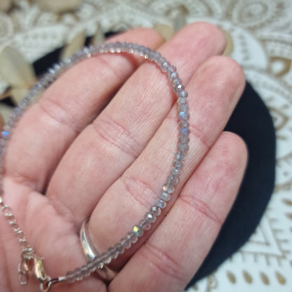 ✨ Pulsera de Labradorita Facetada con Plata de Ley ~ Intuición y Protección Consciente