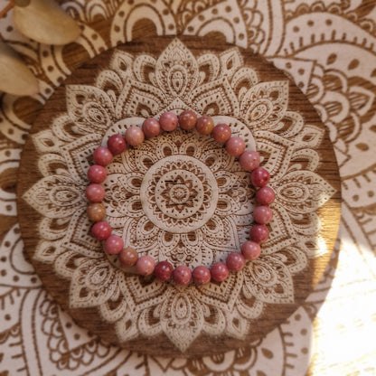 Pulsera Rodonita ~  Sanación emocional y equilibrio ~  4, 6 y 8 mm