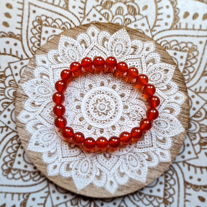 Pulsera de Cornalina/Carneola ~ Vitalidad y Confianza ~ 4, 6 y 8 mm