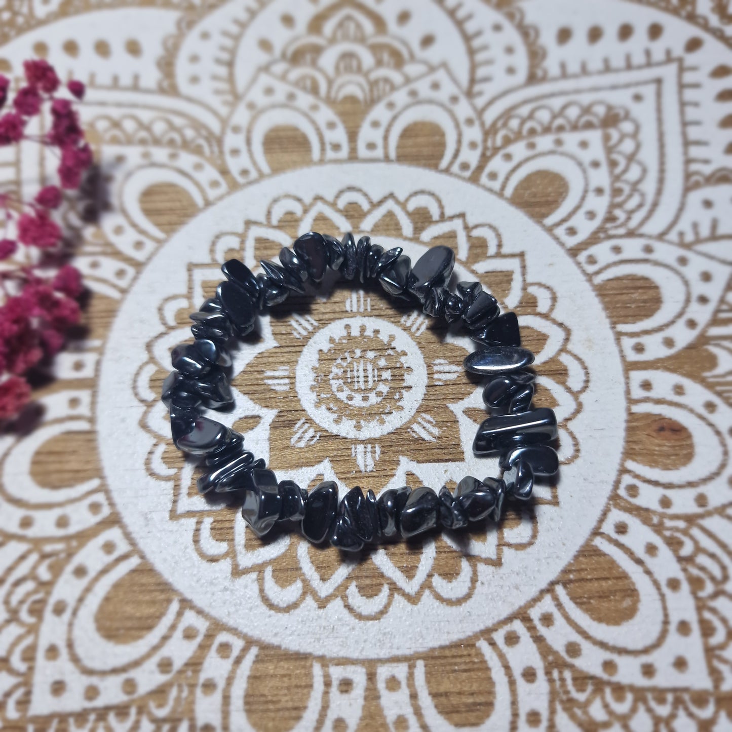 Pulsera de Chips de Hematite ~ Enraizamiento y Estabilidad