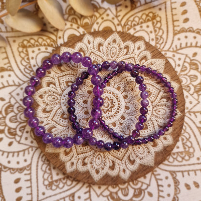 Pulsera Amatista ~ Serenidad y Calma ~ 4 ,6 y 8mm