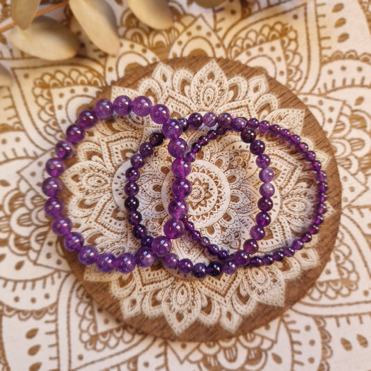 Pulsera Amatista ~ Serenidad y Calma ~ 4 ,6 y 8mm