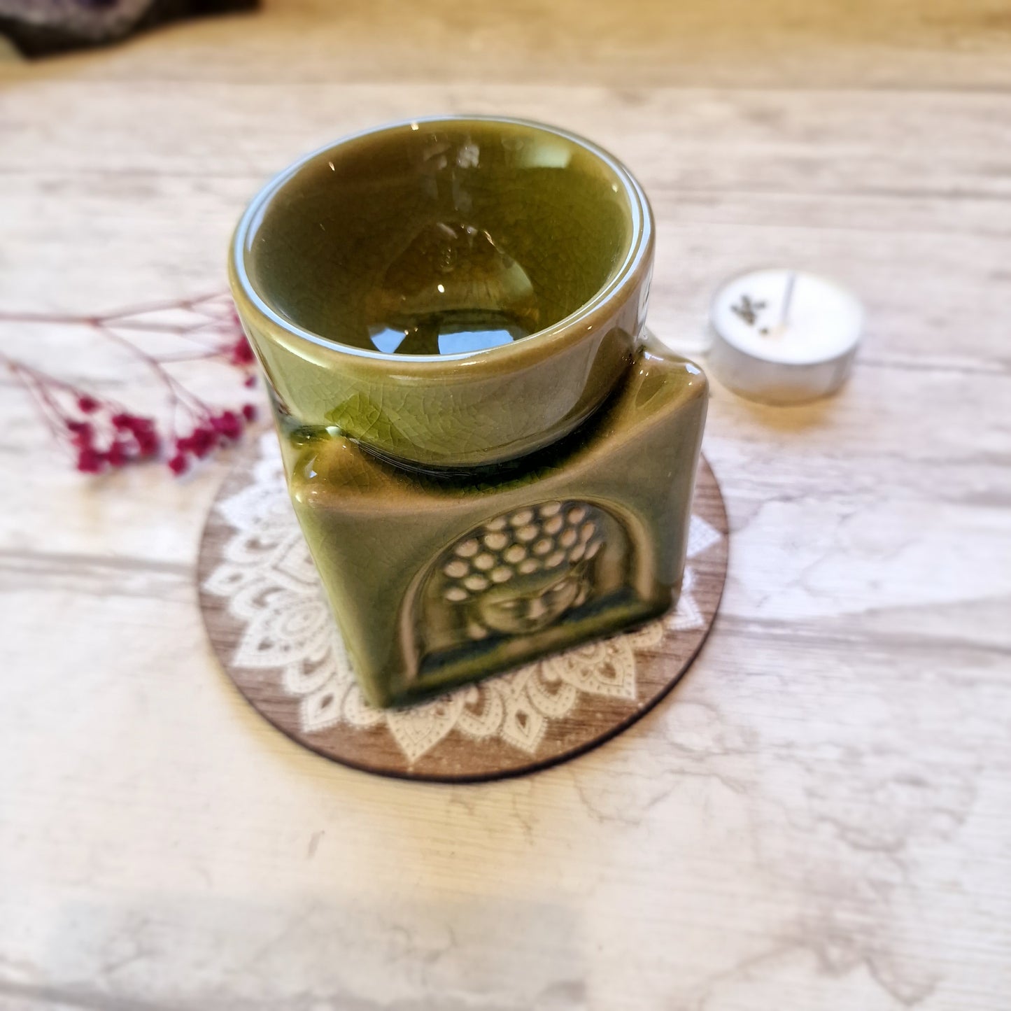 Quemador de aceites "Buda verde"