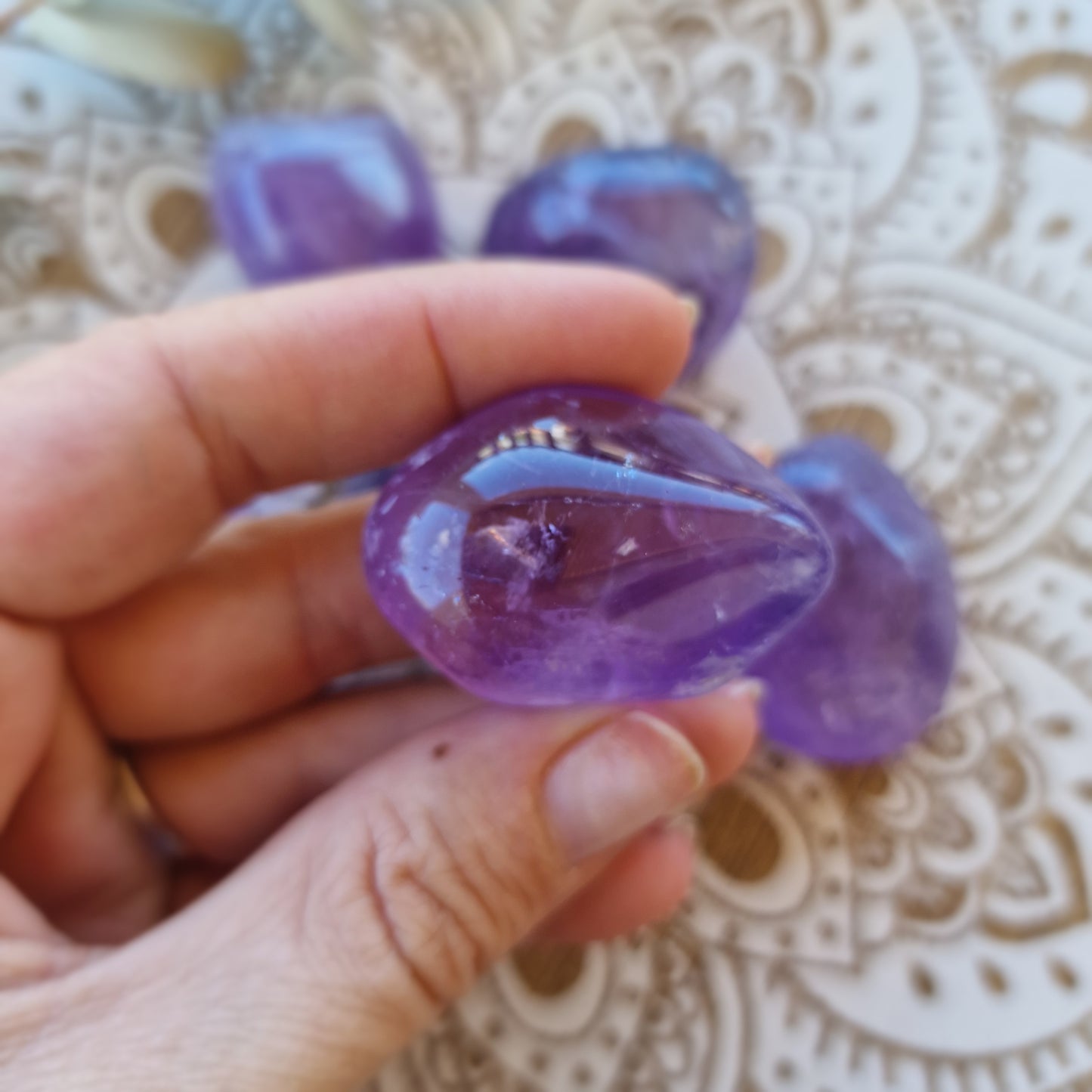 Piedra Rodada de Amatista ~ Calma y Conexión Espiritual