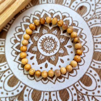 Pulsera de Palo Santo 6, 8 o 10mm. (TALLA S) Madera sagrada. 💫