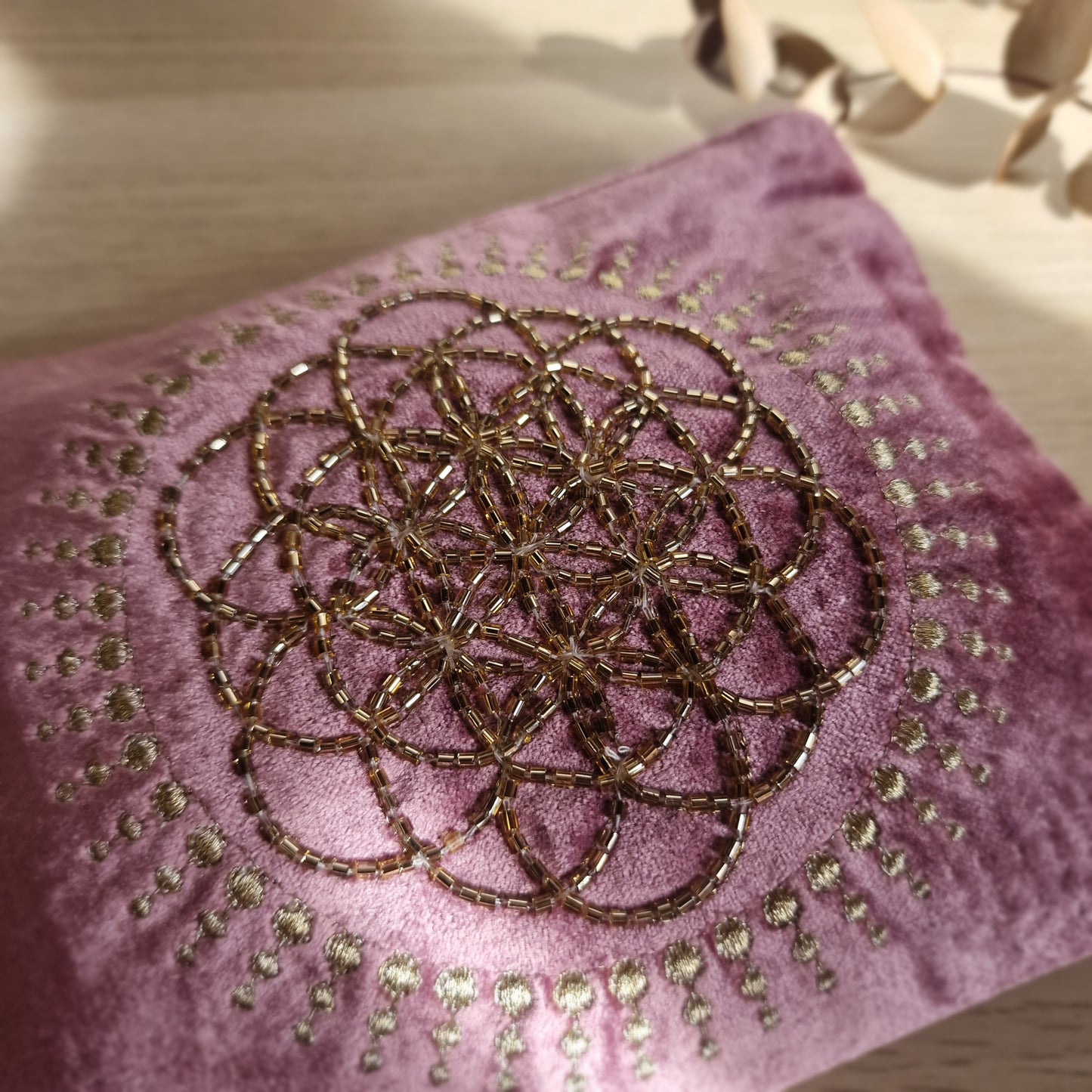 🌸 Neceser de Terciopelo FLOR DE LA VIDA ~ Conexión y Equilibrio Universal