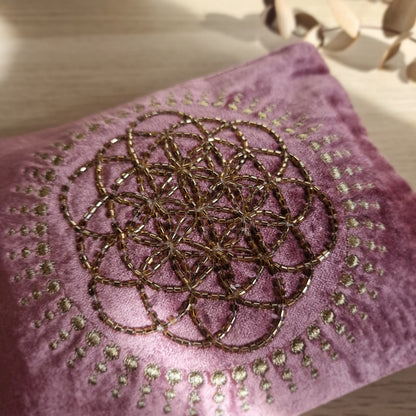 🌸 Neceser de Terciopelo FLOR DE LA VIDA ~ Conexión y Equilibrio Universal 💫