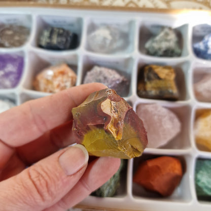 Caja de 24 piedras masivas ~ Colección de minerales naturales