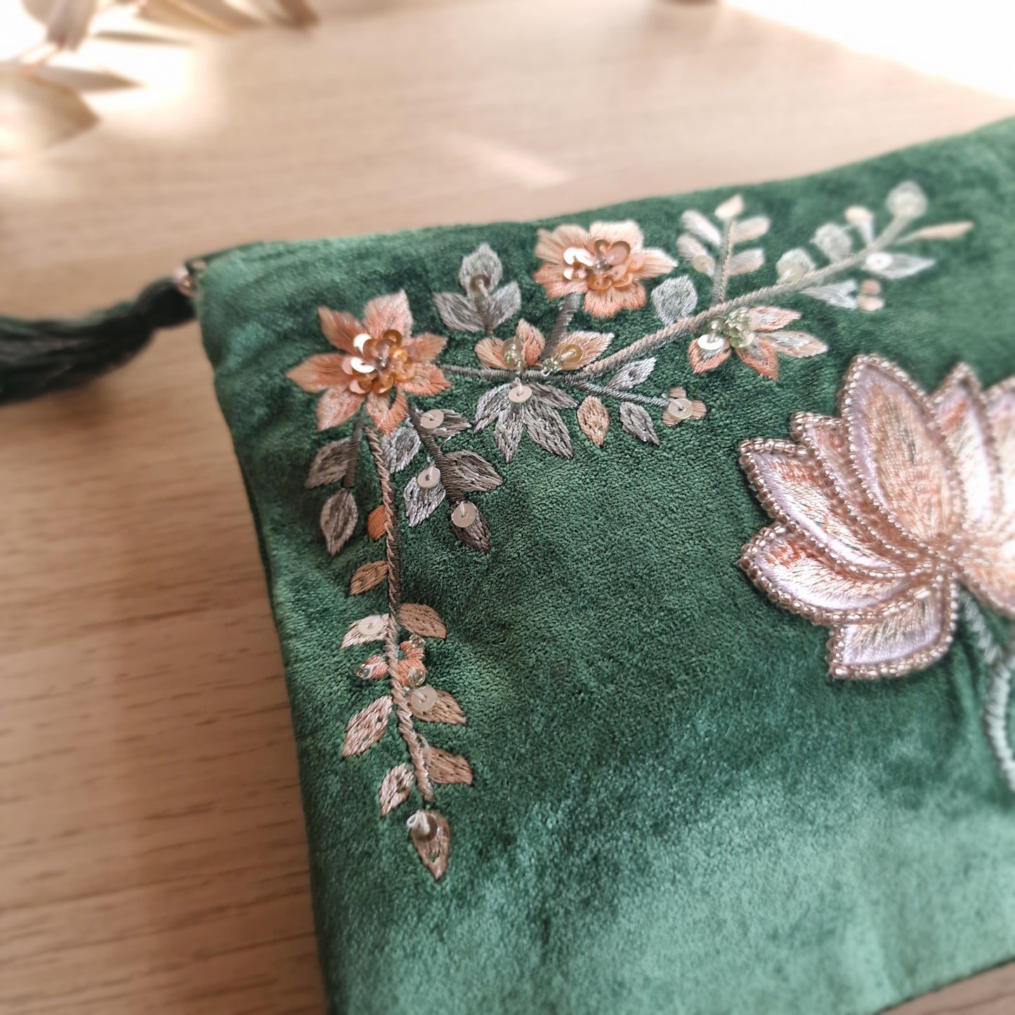 🌺 Neceser de Terciopelo FLOR DE LOTO ~ Pureza y Crecimiento Interior