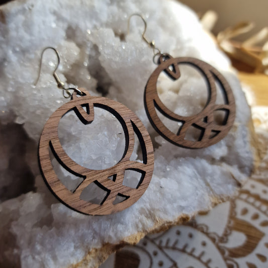 Pendientes "Miel"( Nogal y plata)