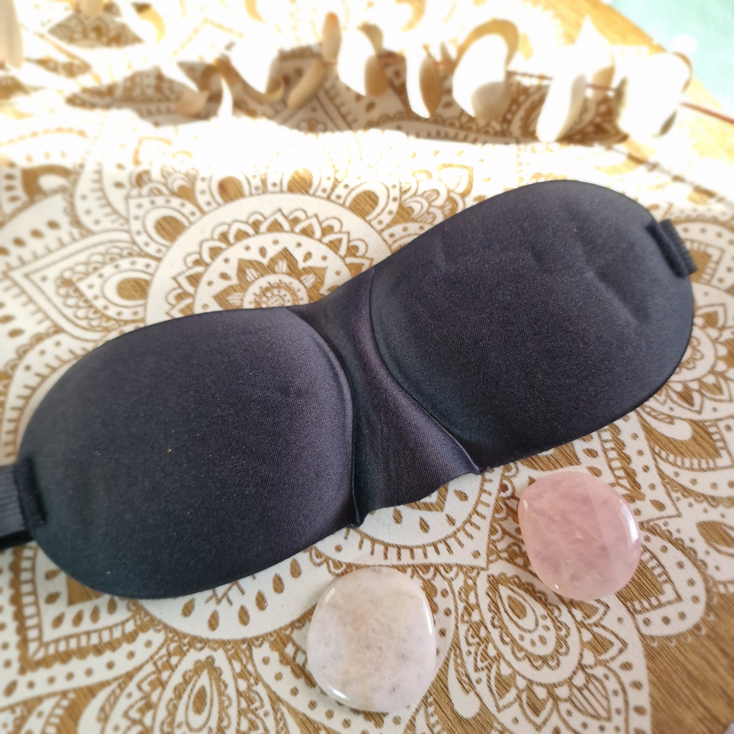 Antifaz de Relajación Ocular con Cuarzo Rosa