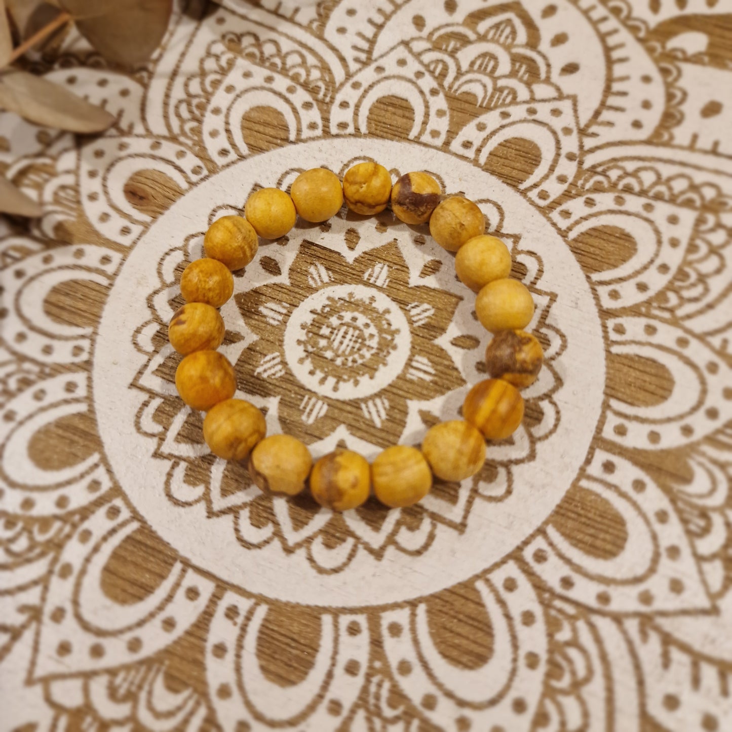 Pulsera de Palo Santo 10mm. (Talla S) Madera sagrada. 💫