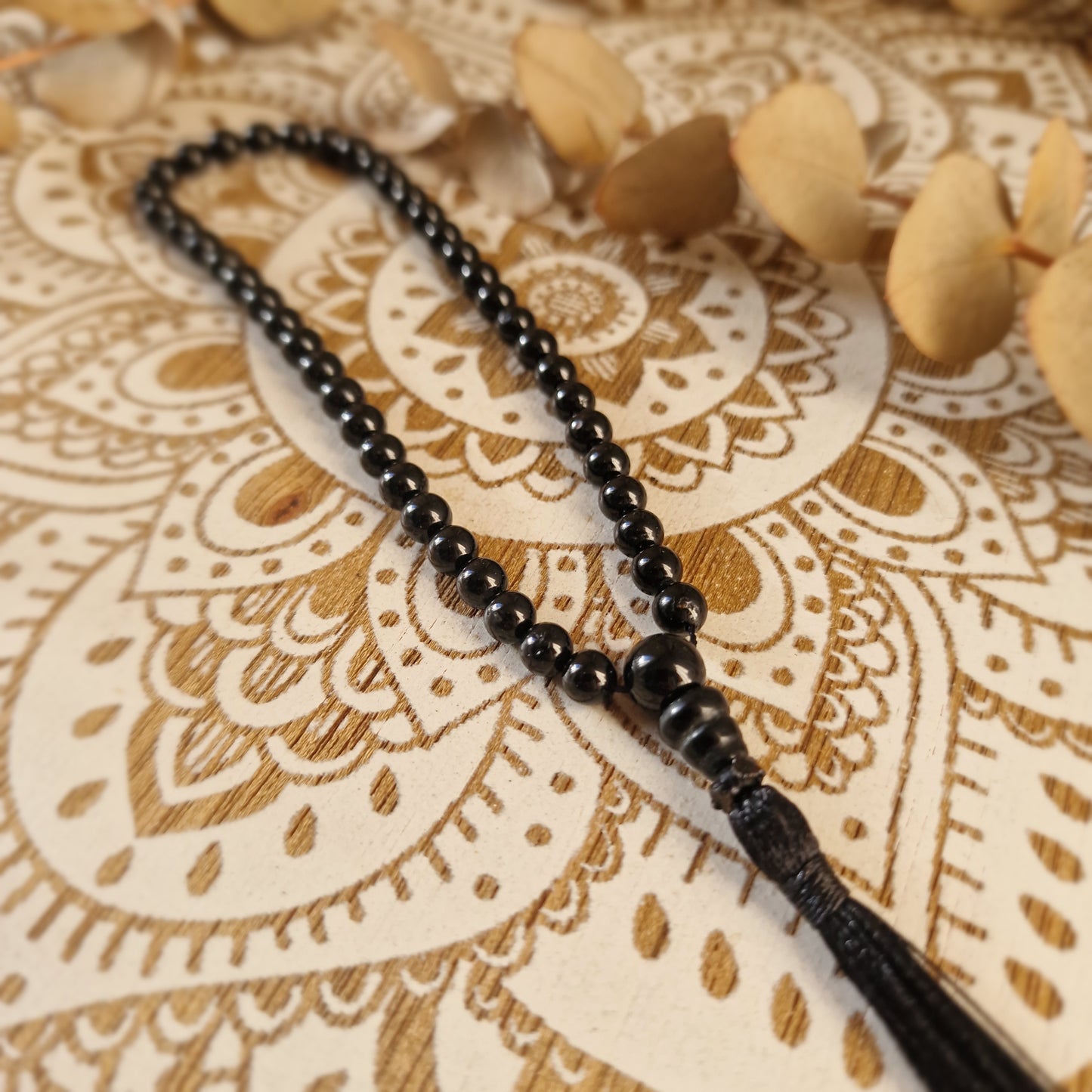 Japa Mala de Turmalina 45 ~ Protección y Enraizamiento