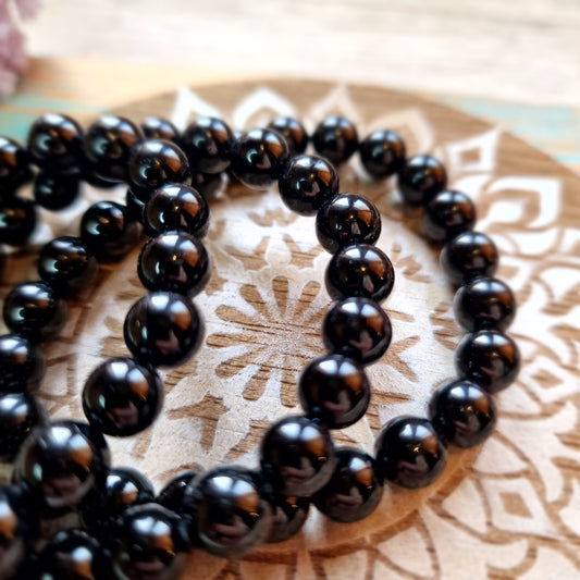 Pulsera de Turmalina Negra 8 mm ~ Protección y Equilibrio Energético