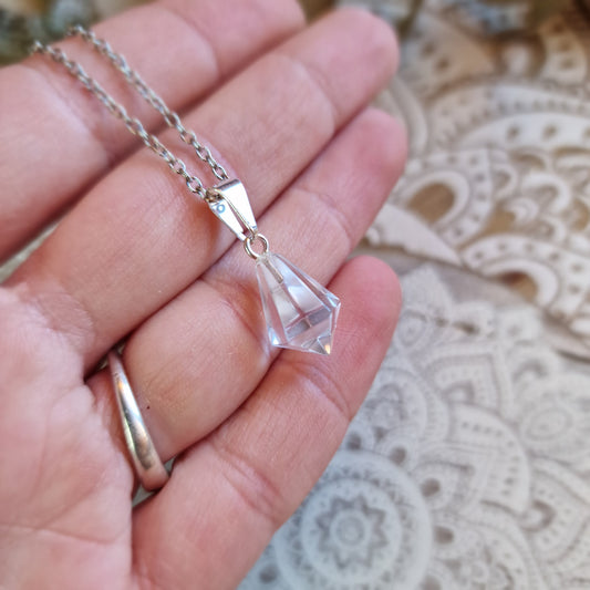 Colgante Punta Cónica de Cuarzo Cristal ~ Claridad, energía y armonía ✨