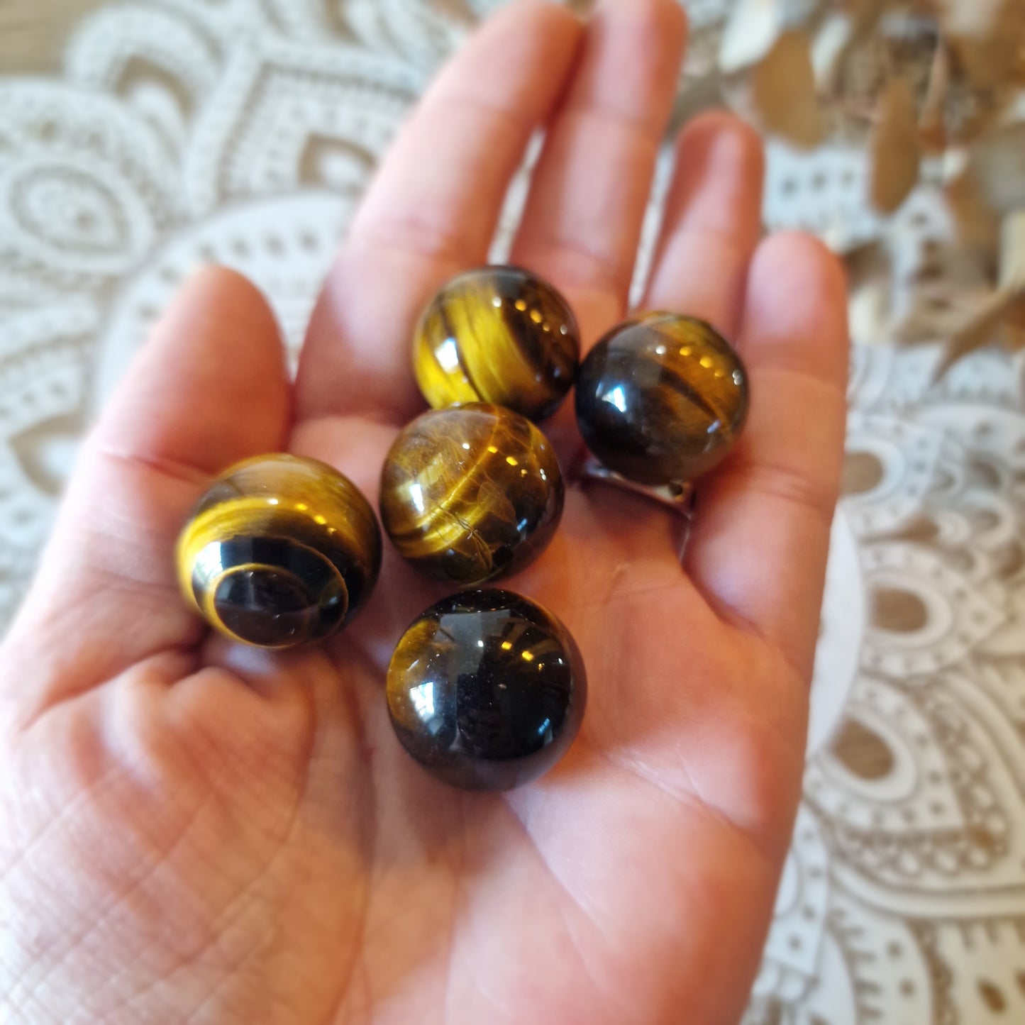 Pequeñas Esferas de Ojo de Tigre ~ Protección y Fuerza Interior