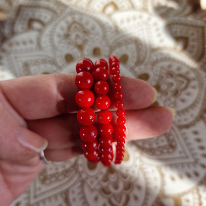 Pulsera de Coral Bambú ~ Impulso Vital ~ 4, 6 y 8mm. (Teñido)
