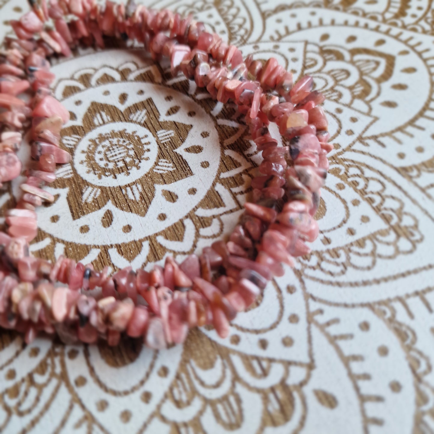 Collar Largo de Rodocrosita ~ Amor Incondicional y Alegría del Corazón