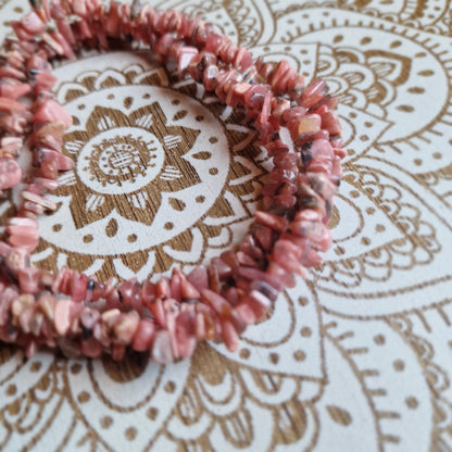 Collar Largo de Rodocrosita ~ Amor Incondicional y Alegría del Corazón