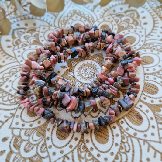 Collar Largo de Rodonita ~ Amor Propio y Sanación Emocional