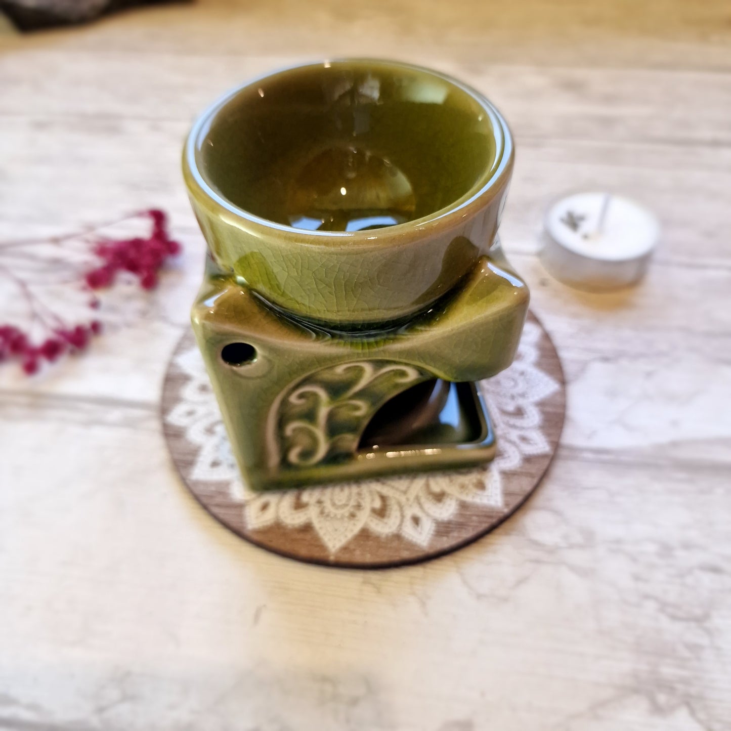 Quemador de aceites "Buda verde"