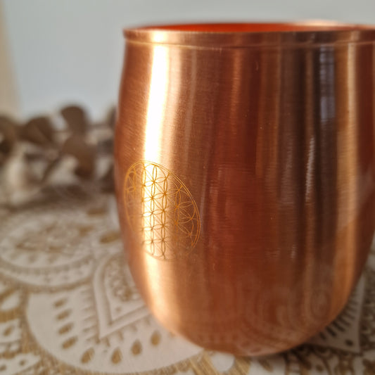 Vaso de Cobre ~Flor de la vida ~ Equilibrio y Bienestar Ayurveda