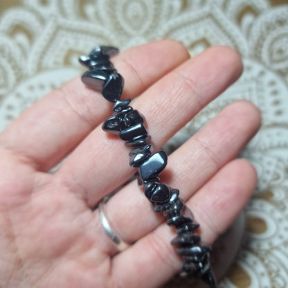 Pulsera de Chips de Hematite ~ Enraizamiento y Estabilidad