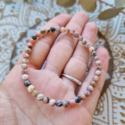 Pulsera de Rodocrosita ~ Amor propio y equilibrio emocional ~ 4mm