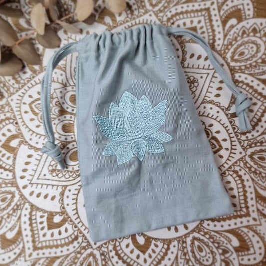 Bolsa de Algodón Orgánico con Flor de Loto ~ Calma y Simbolismo