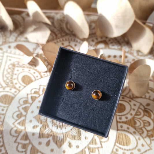 Pendientes de Ojo de Tigre en Plata ~ Protección y Fuerza Interior