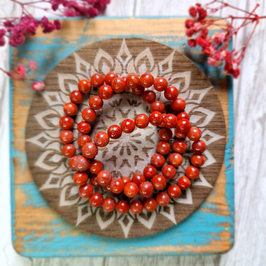 Pulsera Coral Manzana 8mm