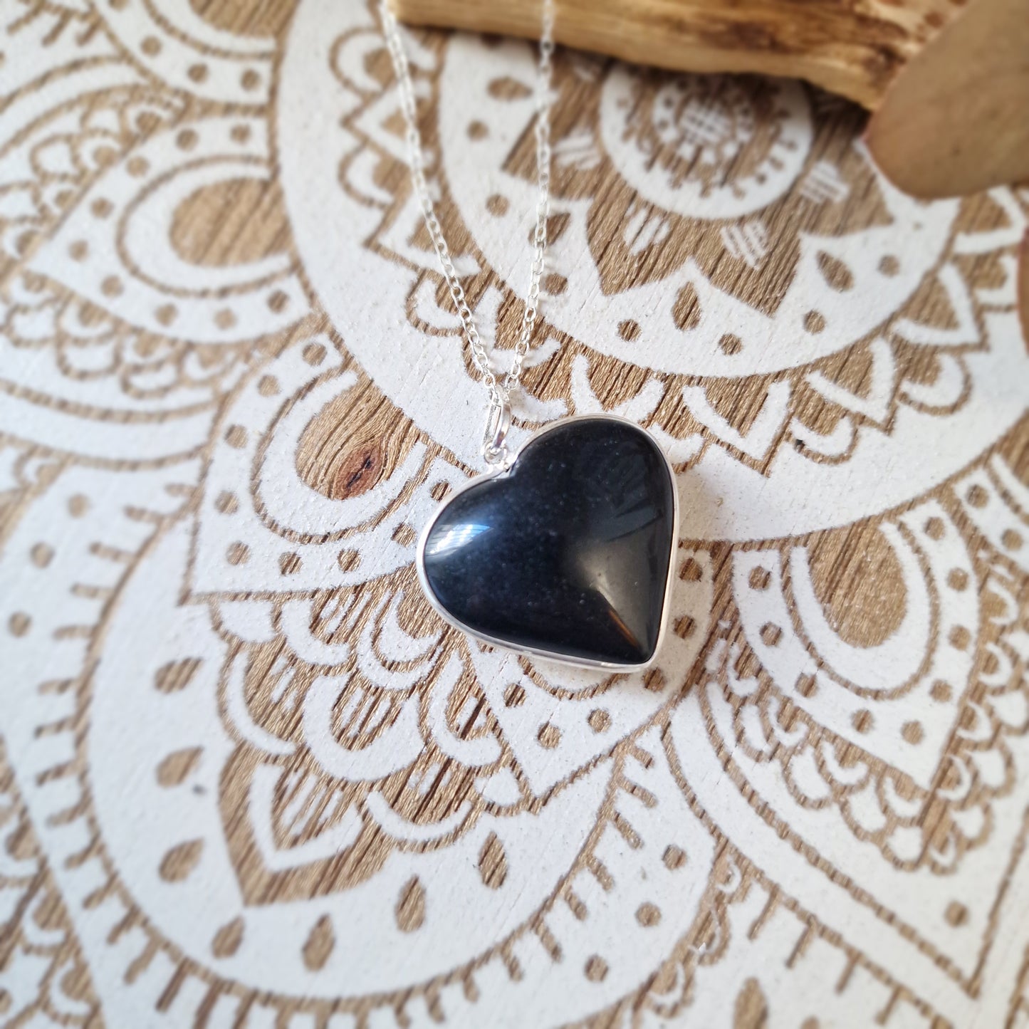 Colgante Obsidiana CORAZÓN ~ Protección y Claridad