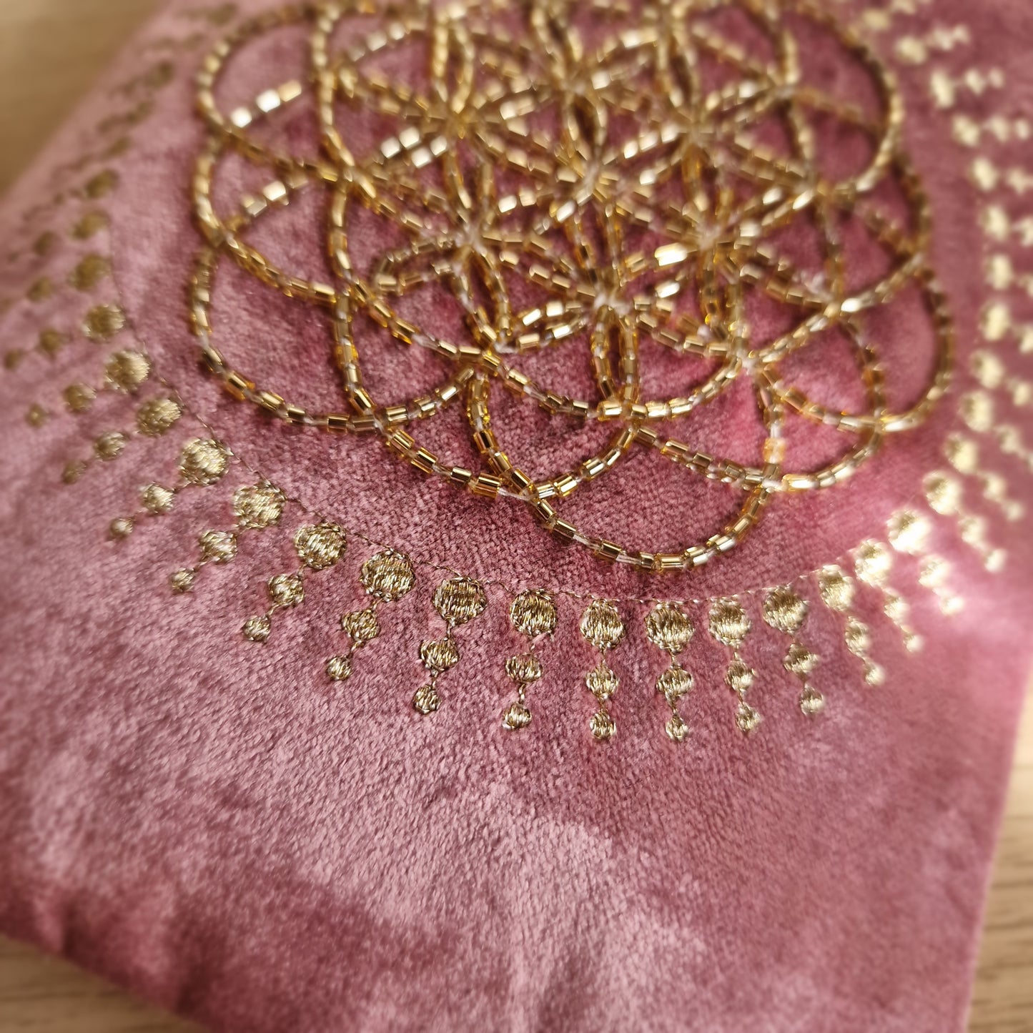 🌸 Neceser de Terciopelo FLOR DE LA VIDA ~ Conexión y Equilibrio Universal