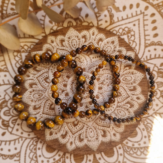 Pulsera Ojo de tigre ~  Fuerza, Protección y Confianza ~ 4, 6 y 8 mm