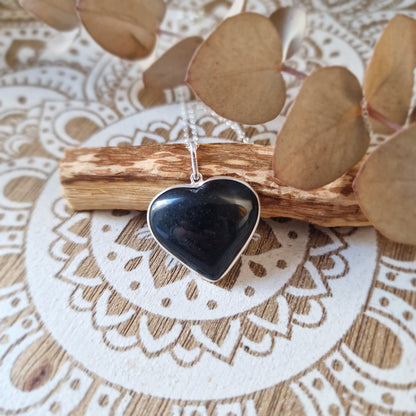 Colgante Obsidiana CORAZÓN ~ Protección y Claridad